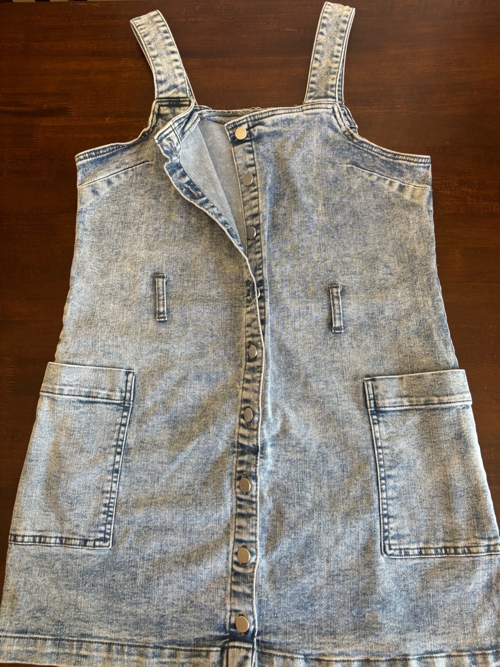 Tinsel Town Denim Dress - Women’s Blue, Acid Wash, Mini Jumper. Size XLarge
